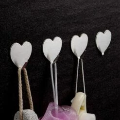 TRIOMPHE 20 Pcs Crochets De Coeur Adhésifs Crochets Muraux Cintres Heavy Duty Dutout Acier Inoxydable Cintre Crochet Pour Suspendre Salle De Bain Cuisine Robe Robetel Cuisine Ustensiles Ustensiles Touches Sacs Outils -Treuil, cric, palan et accessoires Soldes Boutique 39355545 5