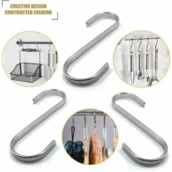 BETTERLIFE Lot De 10 Crochets En S De Suspension Multifonctions Crochets En Forme De S En Acier Inoxydable Crochet S Pour Salle De Bains Chambre Bureau Cuisine -Treuil, cric, palan et accessoires Soldes Boutique 39654074 3