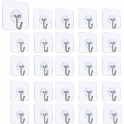 Crochets Adhésifs Transparents, Crochet Mural De Cuisine Avec Crochets Inoxydables Serviette De Bain Utilitaire Crochets De Plafond GrooFoo (20PCS)