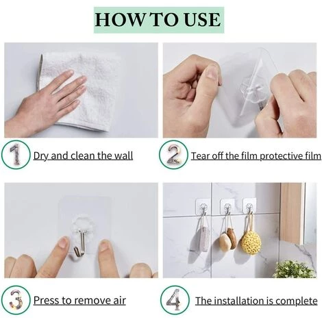 Crochets Adhésifs Transparents, Crochet Mural De Cuisine Avec Crochets Inoxydables Serviette De Bain Utilitaire Crochets De Plafond GrooFoo (20PCS) 5 Crochets Adhésifs Transparents, Crochet Mural De Cuisine Avec Crochets Inoxydables Serviette De Bain Utilitaire Crochets De Plafond GrooFoo (20PCS) – Image 5