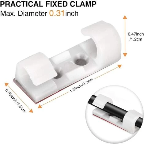 Clips Et Attache-câbles Murales 30PCS Clips Câbles Adhésifs Rangement De Câbles Fixation Auto Collant, Gestion De Câble Support Organiseur De Fils Electriques Pour TV/Chargeur/Voiture/PC/Bureau GrooFoo 2 Clips Et Attache-câbles Murales 30PCS Clips Câbles Adhésifs Rangement De Câbles Fixation Auto Collant, Gestion De Câble Support Organiseur De Fils Electriques Pour TV/Chargeur/Voiture/PC/Bureau GrooFoo – Image 2