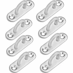 BETTERLIFE Plaque Oeillet Acier Inoxydable M5 (8 Pcs) - Oblong Crochet Métal Forme U Montage Mural Et Plafond - Suspensions