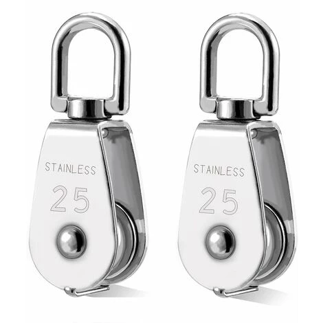 LITZEE 2 Pcs Poulie En Acier Inox 304 M25 Poulie De Levage Rouleau De Chargement 1 LITZEE 2 Pcs Poulie En Acier Inox 304 M25 Poulie De Levage Rouleau De Chargement