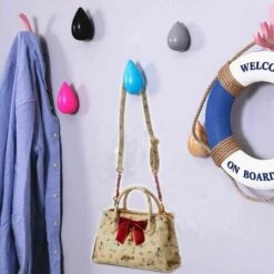 ALMI Lot De 2 Hook Pour Manteau Goutte D'eau Créatifs Crochet Décoration Murale Décoration Moderne, 7.5 X 4.8cm / Bleu -Treuil, cric, palan et accessoires Soldes Boutique 40433026 4