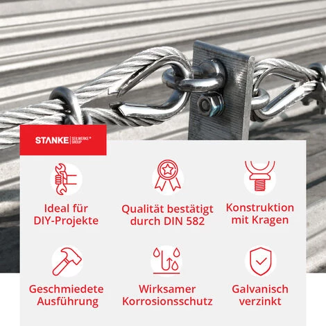 Seilwerk STANKE 5x Écrou ? ?il Femelle Galvanisé M8 Anneau De Levage 8 Mm 3 Seilwerk STANKE 5x Écrou ? ?il Femelle Galvanisé M8 Anneau De Levage 8 Mm – Image 3