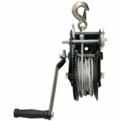 ECD GERMANY Treuil Manuel 1500 Kg Multifonctionnel Noir Avec Crochet Câble Métallique De 10m -Treuil, cric, palan et accessoires Soldes Boutique 41374711 4