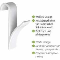 BETTERLIFE Crochet Radiateur, Crochet Radiateur Sèche Serviette, Plastique Blanc, Lot De 4 -Treuil, cric, palan et accessoires Soldes Boutique 41625218 4