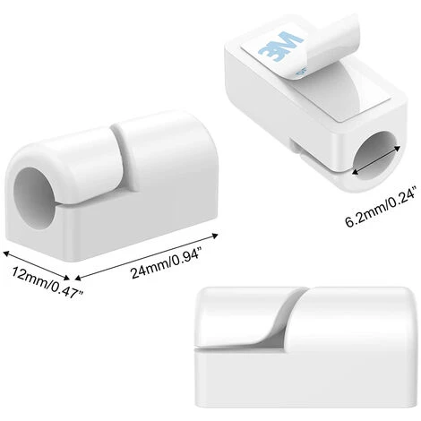 DEVENIRRICHE Clips Pour Porte-câbles, Paquet De 20 Clips D'organisateur De Cordon De Gestion Des Câbles Silicone Auto-adhésif Pour Bureau Câble De Charge USB Cordon D'alimentation Câble De Souris Fil PC Bureau Maison, Blanc 4 DEVENIRRICHE Clips Pour Porte-câbles, Paquet De 20 Clips D'organisateur De Cordon De Gestion Des Câbles Silicone Auto-adhésif Pour Bureau Câble De Charge USB Cordon D'alimentation Câble De Souris Fil PC Bureau Maison, Blanc – Image 4