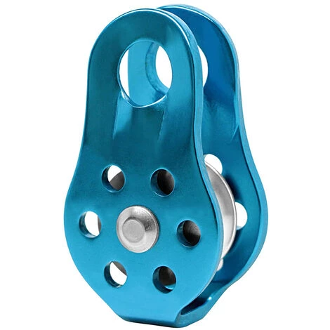 DEVENIRRICHE Grande Poulie De Sauvetage Simple/double Réa Avec Plaque Pivotante, Poulie En Alliage D'aluminium, Bleu 2 DEVENIRRICHE Grande Poulie De Sauvetage Simple/double Réa Avec Plaque Pivotante, Poulie En Alliage D'aluminium, Bleu – Image 2