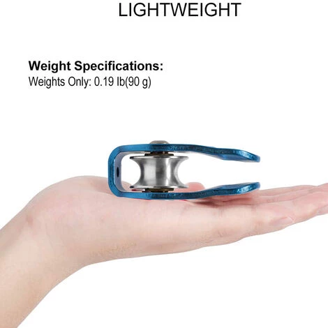 DEVENIRRICHE Grande Poulie De Sauvetage Simple/double Réa Avec Plaque Pivotante, Poulie En Alliage D'aluminium, Bleu 5 DEVENIRRICHE Grande Poulie De Sauvetage Simple/double Réa Avec Plaque Pivotante, Poulie En Alliage D'aluminium, Bleu – Image 5