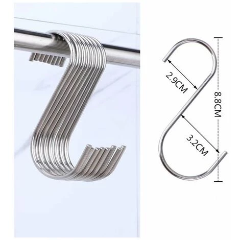 GUAZHUNIFR Lot De 20pcs Crochets En S De Suspension Multifonctions Crochets En Forme De S En Acier Inoxydable Crochet S Pour Salle De Bains Chambre Bureau Cuisine 5 GUAZHUNIFR Lot De 20pcs Crochets En S De Suspension Multifonctions Crochets En Forme De S En Acier Inoxydable Crochet S Pour Salle De Bains Chambre Bureau Cuisine – Image 5
