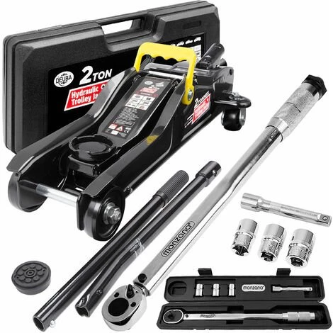 DEUBA Set Cric Hydraulique Et Clé Dynamométrique 2 Tonnes Voiture Levée 85-330 Mm 1 DEUBA Set Cric Hydraulique Et Clé Dynamométrique 2 Tonnes Voiture Levée 85-330 Mm