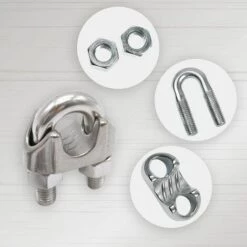 GUAZHUNIFR Lot De 10 Serre-câbles En Acier Galvanisé De 2 Mm - Forme En étrier Pour Câble En Acier, Câble, Fils, Serre-câbles 7 GUAZHUNIFR Lot De 10 Serre-câbles En Acier Galvanisé De 2 Mm - Forme En étrier Pour Câble En Acier, Câble, Fils, Serre-câbles -Treuil, cric, palan et accessoires Soldes Boutique 42188027 3