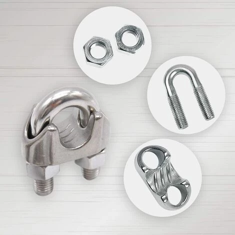 GUAZHUNIFR Lot De 10 Serre-câbles En Acier Galvanisé De 2 Mm - Forme En étrier Pour Câble En Acier, Câble, Fils, Serre-câbles 3 GUAZHUNIFR Lot De 10 Serre-câbles En Acier Galvanisé De 2 Mm - Forme En étrier Pour Câble En Acier, Câble, Fils, Serre-câbles – Image 3