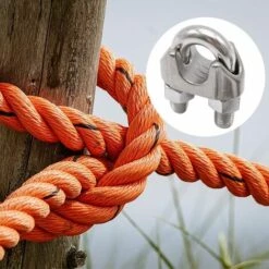 GUAZHUNIFR Lot De 10 Serre-câbles En Acier Galvanisé De 2 Mm - Forme En étrier Pour Câble En Acier, Câble, Fils, Serre-câbles 8 GUAZHUNIFR Lot De 10 Serre-câbles En Acier Galvanisé De 2 Mm - Forme En étrier Pour Câble En Acier, Câble, Fils, Serre-câbles -Treuil, cric, palan et accessoires Soldes Boutique 42188027 4