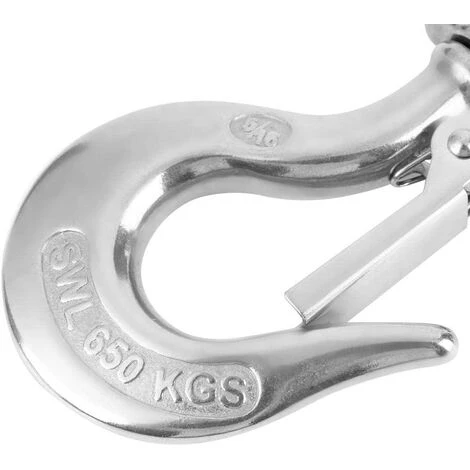 GUAZHUNIFR Crochet De Levage 650kg/1000kg Crochet De Levage Pivotant En Acier Inoxydable 304 Avec Accessoire De Gréement De Loquet (650KG) 2 GUAZHUNIFR Crochet De Levage 650kg/1000kg Crochet De Levage Pivotant En Acier Inoxydable 304 Avec Accessoire De Gréement De Loquet (650KG) – Image 2
