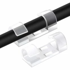 Clips Et Attache-câbles Murales 40PCS Clips Câble, Support De Fils De Rangement De Câble Avec Coussinets Auto-Adhésifs Solides, Peut être Utilisé Pour Gérer De Câbles/Fils Dans Une Maison Ou Un Bureau (Transparent) GrooFoo