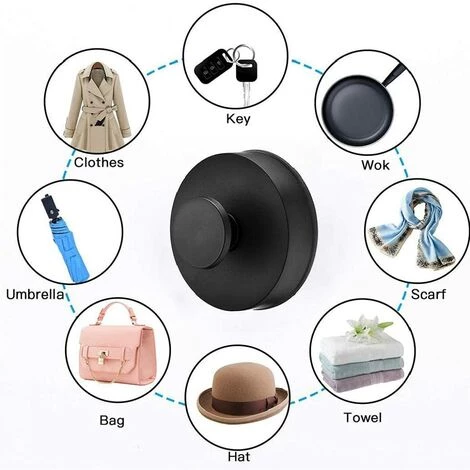 Crochets Serviette, Manteau Robe Vêtements Crochet Pour Salle De Bains Cuisine Chambre Hôtel Garage Style Mural Pour Porte De Placard Piscine GrooFoo (Noir*2) 4 Crochets Serviette, Manteau Robe Vêtements Crochet Pour Salle De Bains Cuisine Chambre Hôtel Garage Style Mural Pour Porte De Placard Piscine GrooFoo (Noir*2) – Image 4