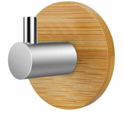 Crochet Adhésif, Adhésives Porte Crochet,304 Acier Inoxydable Et Crochets De Robe En Bambou, Crochet Pour Ceinture Suspendue, Foulards, Casque, Manteaux Dans La Maison Et La Cuisine GrooFoo (1 Pièces)