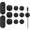 Attache-fils 12 Pack Clips De Câble Durable, Rangements De Câbles Et Serre-câbles, Organiseur Et Gestion De Bureau Pour TV PC Ordinateur Portable Maison Etc, Noir GrooFoo