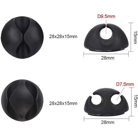 Attache-fils 12 Pack Clips De Câble Durable, Rangements De Câbles Et Serre-câbles, Organiseur Et Gestion De Bureau Pour TV PC Ordinateur Portable Maison Etc, Noir GrooFoo 3 Attache-fils 12 Pack Clips De Câble Durable, Rangements De Câbles Et Serre-câbles, Organiseur Et Gestion De Bureau Pour TV PC Ordinateur Portable Maison Etc, Noir GrooFoo – Image 3
