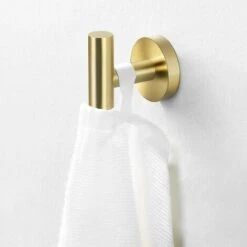 Crochets Pour Serviettes Porte Serviette Crochet Salle De Bain SUS304 Acier Inoxydable Support Serviette Crochets Mural Porte-seviettes GrooFoo (Laiton Brossé*1) -Treuil, cric, palan et accessoires Soldes Boutique 42548322 3