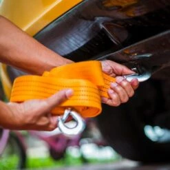 PrimeMatik - Sangle De Chargement Avec Crochet De Sécurité 6m X 50mm 5000Kg Pour Le Levage Et Le Remorquage, Couleur Orange -Treuil, cric, palan et accessoires Soldes Boutique 42559363 3