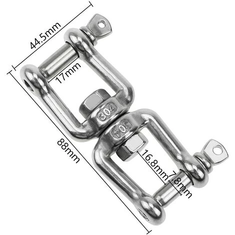 Crochet Pivotant Double Extrémité M8 Heavy Duty Crochet Rotatif à 360° Inox Accessoire à Suspendre Avec Boucles Amovibles Pour Gym Sac De Sable Corde Chaise Hamac Trapèze Balançoire De Yoga GrooFoo 2 Crochet Pivotant Double Extrémité M8 Heavy Duty Crochet Rotatif à 360° Inox Accessoire à Suspendre Avec Boucles Amovibles Pour Gym Sac De Sable Corde Chaise Hamac Trapèze Balançoire De Yoga GrooFoo â Image 2