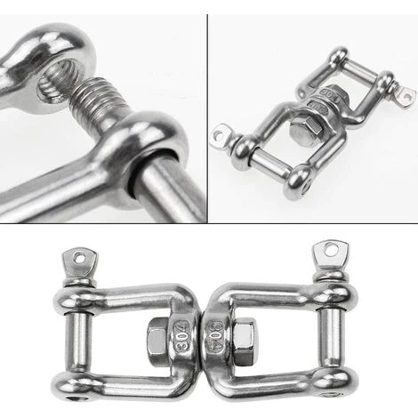 Crochet Pivotant Double Extrémité M8 Heavy Duty Crochet Rotatif à 360° Inox Accessoire à Suspendre Avec Boucles Amovibles Pour Gym Sac De Sable Corde Chaise Hamac Trapèze Balançoire De Yoga GrooFoo 3 Crochet Pivotant Double Extrémité M8 Heavy Duty Crochet Rotatif à 360° Inox Accessoire à Suspendre Avec Boucles Amovibles Pour Gym Sac De Sable Corde Chaise Hamac Trapèze Balançoire De Yoga GrooFoo â Image 3