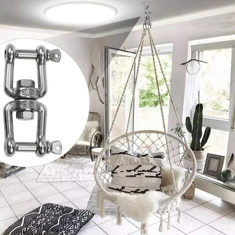 Crochet Pivotant Double Extrémité M8 Heavy Duty Crochet Rotatif à 360° Inox Accessoire à Suspendre Avec Boucles Amovibles Pour Gym Sac De Sable Corde Chaise Hamac Trapèze Balançoire De Yoga GrooFoo 4 Crochet Pivotant Double Extrémité M8 Heavy Duty Crochet Rotatif à 360° Inox Accessoire à Suspendre Avec Boucles Amovibles Pour Gym Sac De Sable Corde Chaise Hamac Trapèze Balançoire De Yoga GrooFoo â Image 4
