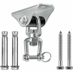 BRIDAY Crochet De Plafond Enfant Adulte SUS 304 Acier Inoxydable 360° Crochets De Plafond Suspension Accessoires Avec 4 Vis Balancelles 500Kg Capacité