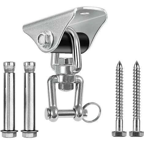 BRIDAY Crochet De Plafond Enfant Adulte SUS 304 Acier Inoxydable 360° Crochets De Plafond Suspension Accessoires Avec 4 Vis Balancelles 500Kg Capacité 1 BRIDAY Crochet De Plafond Enfant Adulte SUS 304 Acier Inoxydable 360° Crochets De Plafond Suspension Accessoires Avec 4 Vis Balancelles 500Kg Capacité