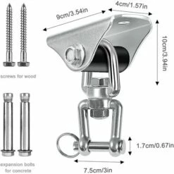 BRIDAY Crochet De Plafond Enfant Adulte SUS 304 Acier Inoxydable 360° Crochets De Plafond Suspension Accessoires Avec 4 Vis Balancelles 500Kg Capacité 8 BRIDAY Crochet De Plafond Enfant Adulte SUS 304 Acier Inoxydable 360° Crochets De Plafond Suspension Accessoires Avec 4 Vis Balancelles 500Kg Capacité -Treuil, cric, palan et accessoires Soldes Boutique 43154991 4