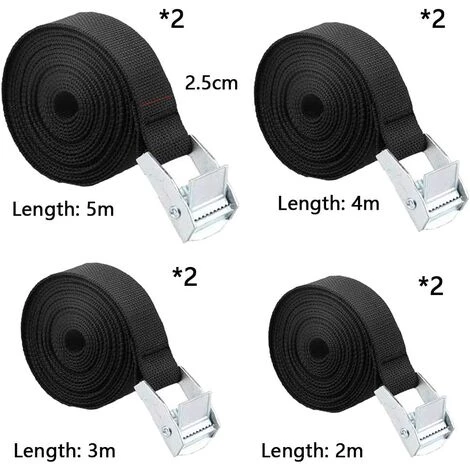 TANABATA Tendeur à Cliquet 8 Pièces,Sangles D'arrimage,Sangle à Griffe D'arrimage,Sangle A CCliquet Noire,Sangles De Fixation Robustes, Sangles De Serrage. 2 TANABATA Tendeur à Cliquet 8 Pièces,Sangles D'arrimage,Sangle à Griffe D'arrimage,Sangle A CCliquet Noire,Sangles De Fixation Robustes, Sangles De Serrage. – Image 2