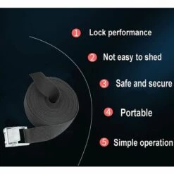 TANABATA Tendeur à Cliquet Sangle à Griffe Sangles D'arrimage Sangle De Fixation - Sangles De Serrage 6 Pièces 25mm X 500mm Kit Sangle D'arrimage Noir Pour Transport Moto, Camion Sangle Arrimage, Charge Maximale 250 Kg -Treuil, cric, palan et accessoires Soldes Boutique 43186662 4