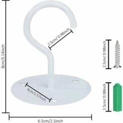 Crochet De Plafond Montage à Visser Crochet Mural Supérieur Pour Suspendus Lumière, Triomphe Panier De Plantes Jardin, Jardinières, Mangeoires à Oiseaux, Lanternes, Carillons éoliens, Moustiquaire (2pcs) Blanche -Treuil, cric, palan et accessoires Soldes Boutique 43997836 5