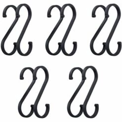 S Crochet En Métal Antirouille Crochet Forme S Pour Cuisine Salle De Bain Chambre à Coucher Bureau Et Jardin 2.7*7.5cm Fontainebleau 10Pcs Noir