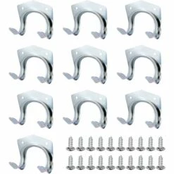 ALMI Crochet De Rangement 10 Pièces Crochet Porte-Outils En Métal Crochets A Montage Mural Pour Outils De Jardin Atelier Balcon Garage Toilette