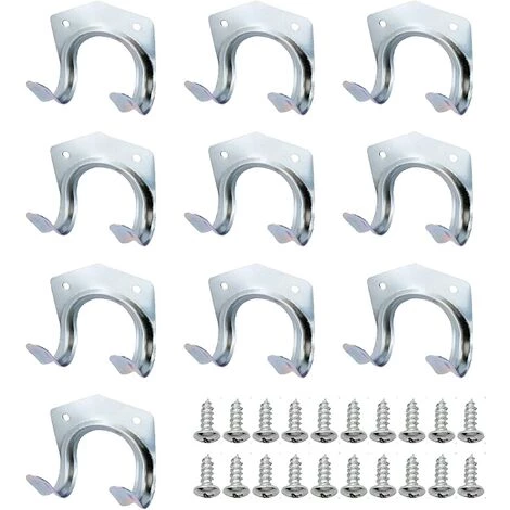 ALMI Crochet De Rangement 10 Pièces Crochet Porte-Outils En Métal Crochets A Montage Mural Pour Outils De Jardin Atelier Balcon Garage Toilette 1 ALMI Crochet De Rangement 10 Pièces Crochet Porte-Outils En Métal Crochets A Montage Mural Pour Outils De Jardin Atelier Balcon Garage Toilette