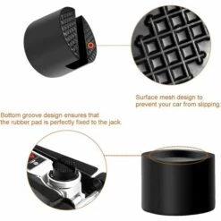 Bloc De Caoutchouc Tampon Cric Hydraulique Auto Coussin Cric De Voiture Élévateurs Auto Solide Protéger Le Bas De Caisse Lors Du Levage De La Voiture Diamètre De 48mm, Irisfr(Noir,2pcs) -Treuil, cric, palan et accessoires Soldes Boutique 46647359 4