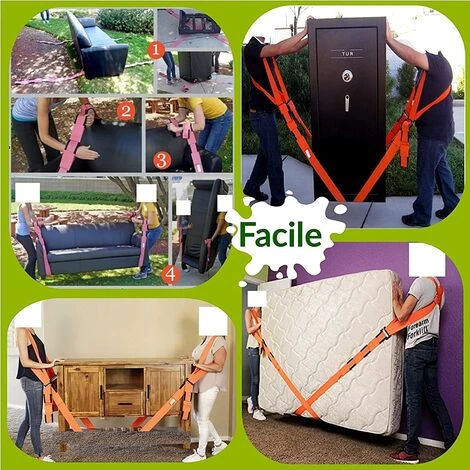 Sangle Déménagement, Sangle De Levage, Aide Au Déménagement Pour Piano Et Transporter Meuble, (2 Harnais + 2 Sangles), Pour 2 Personnes, Kit Déménageur,Starlight 5 Sangle Déménagement, Sangle De Levage, Aide Au Déménagement Pour Piano Et Transporter Meuble, (2 Harnais + 2 Sangles), Pour 2 Personnes, Kit Déménageur,Starlight – Image 5