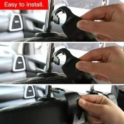 Kueatily Crochets De Rangement Pour Voiture, 4 Pièces Pour Siège De Voiture, Crochet Pour Vêtements, Sac Suspendu Pour Sac à Main, Organisateur, Sac De Rangement En Plastique (noir) -Treuil, cric, palan et accessoires Soldes Boutique 47990739 4