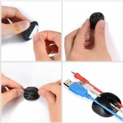 STARLIGHT Clips De Câble Durable, Rangements De Câbles Et Serre-câbles, Organiseur Et Gestion De Bureau Pour TV PC Ordinateur Portable Maison Etc, Noir，Guahzuni，10 Pack -Treuil, cric, palan et accessoires Soldes Boutique 48216125 3