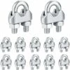 M6 Serre Câbles, Attaches Pour Câbles Métalliques Acier Inoxydable, Clip Boulons En U De Câble, Pour Connecter La Corde à Linge De La Visière,Starlight,16 Pcs