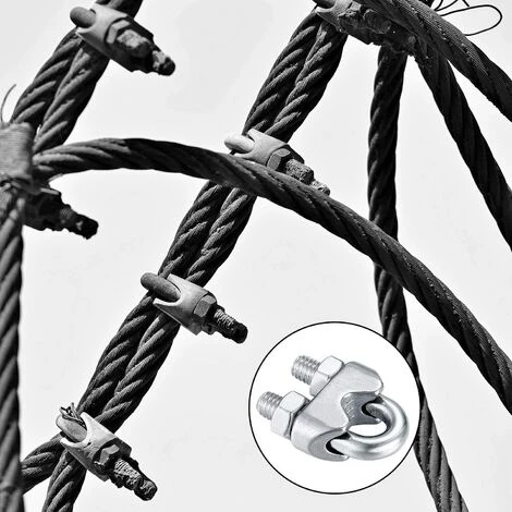 M6 Serre Câbles, Attaches Pour Câbles Métalliques Acier Inoxydable, Clip Boulons En U De Câble, Pour Connecter La Corde à Linge De La Visière,Starlight,16 Pcs 4 M6 Serre Câbles, Attaches Pour Câbles Métalliques Acier Inoxydable, Clip Boulons En U De Câble, Pour Connecter La Corde à Linge De La Visière,Starlight,16 Pcs – Image 4