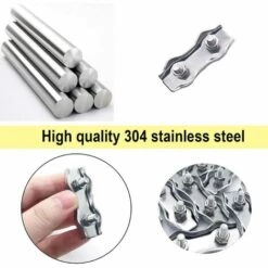 Serre-Câbles Duplex De Câble Métallique M3, Pinces De Câble Métallique Duplex En Acier Inoxydable 304, Largement Utilisées Dans L'Industrie，Starlight，12 Pièces -Treuil, cric, palan et accessoires Soldes Boutique 48216140 3