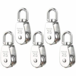 ELLE Poulie Simple En Acier Inoxydable M25 304, Poulie à Poulie Simple 25 MM, Câble De Câble Métallique Lisse à Crochet Pivotant Pour Grue (5 Pièces)