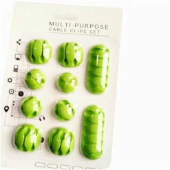 KARTOKNER Lot De 10 Pinces De Câble, Gestion Des Câbles, Serre-câbles Pour Bureau (Vert) -Treuil, cric, palan et accessoires Soldes Boutique 49196368 4