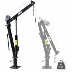 HELLOSHOP26 Grue De Levage Pick Up Avec Treuil 500 Kg Tête Pivotante 360° Charger Décharger