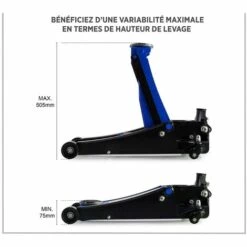 KRAFT MÜLLER Cric Hydraulique Kraft Müller Professionnel 2.25 Tonnes, Hauteur De Levage 50cm, Levée Rapide Grâce Au Système à Double-pompe -Treuil, cric, palan et accessoires Soldes Boutique 49405076 3